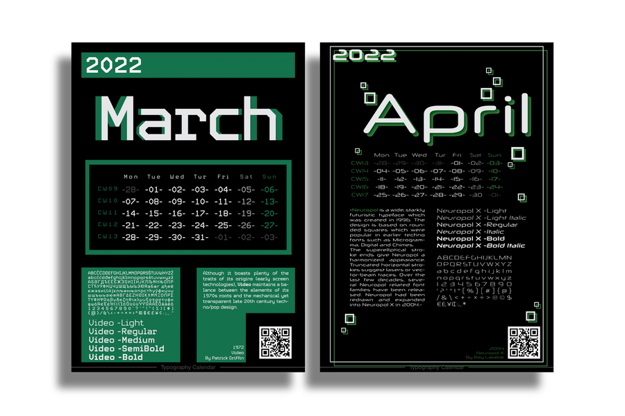 Typography Calender 2022 - 3 - Mar-Apr