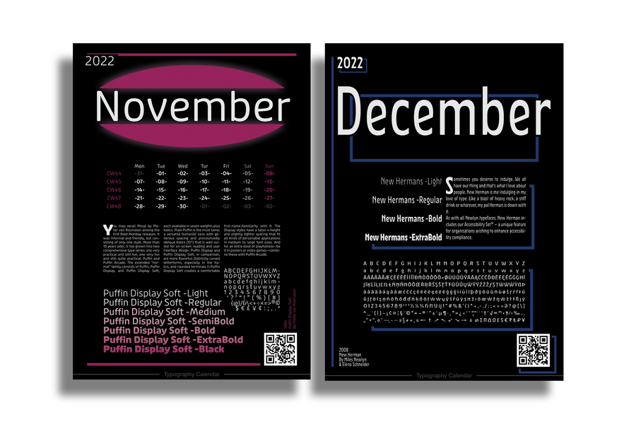 Typography Calender 2022 - 7 - Nov-Dec