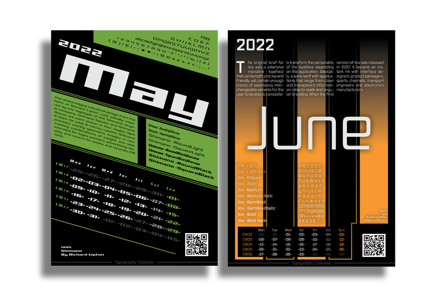 Typography Calender 2022 - 4 - May-Jun
